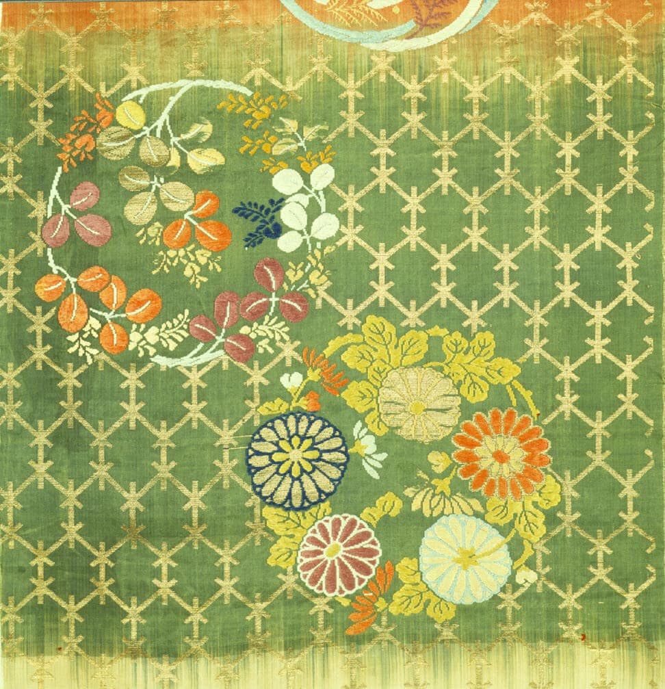 Fragment de robe de no en soie brochee, karaori
